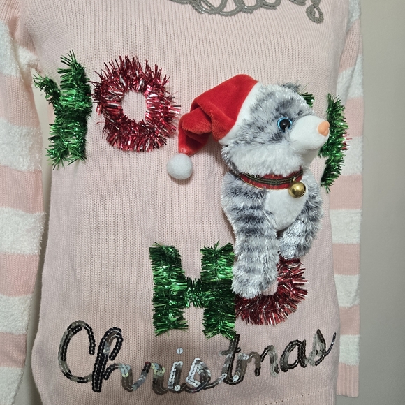 Ugly Christmas Holiday 3D Cat Sweater - Picture 2 of 5